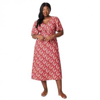 Floral Ruffle Midi Dress for Women