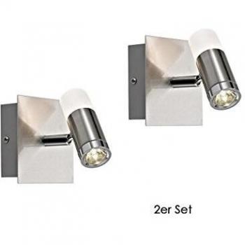 2‑Stück‑Chrom‑Spot‑Set HUELVA mit schwenkbarer LED