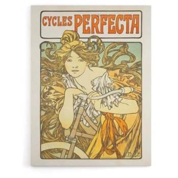 Orange Vintage Bicycling Advert Canvas – 18 W by 24 H