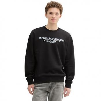 Basic Fit Sweatshirt mit Logo, Schwarz, Größe S