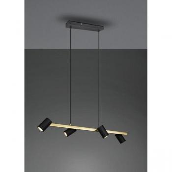 Marley 4er Pendelleuchte GU10 Schwarz-Messing