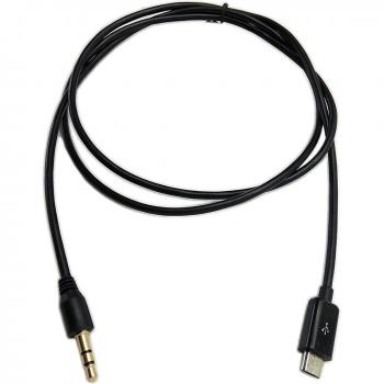 Cable Estéreo Micro‑USB a 1/8” Negro, 3 Pies, Compatible con Galaxy S2/S3