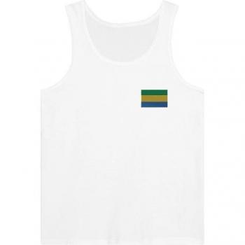 Coton Débardeur Gabon – Blanc Broderie, Coupe Ajustée