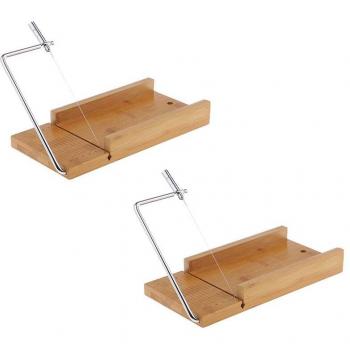 2Pcs DIY Soap Cutter with Stainless Steel and Wood