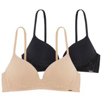 Dorina 2er-Set T-Shirt-BHs FILI, Spitze, Nahtlos, Bunt, 70D Damen