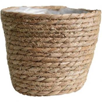 Rustic Straw Plant Container