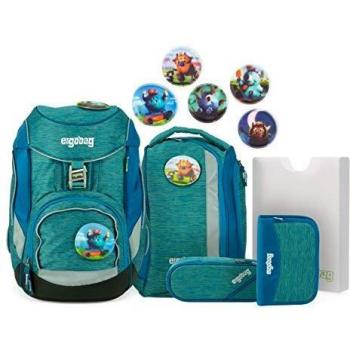 Ergonomic School Backpack Pack – MonstBärfreund 6‑part Set – Blue (Ergobag)