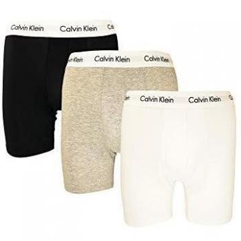 Bóxers Largos Calvin Klein para Hombre, Pack de 3, Gris/Blanco/Negro