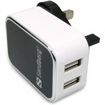 Sandberg Dual USB 2.4A & 1A AC Plug-In Charger