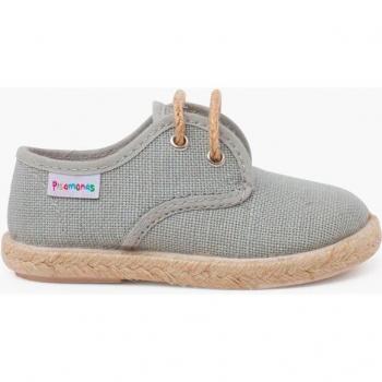 Pisamonas Lino Azul para Niños: Zapatos con Cordones y Suela Yute
