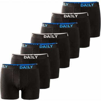 DA!LY UNDERWEAR Herren Boxershort Basic Boxer Retro Trunks 7er Pack Unterhosen Schwarz Waistband Bunt 95% Baumwolle Daily S M L XL XXL 3XL 4XL 5XL 6XL, Größe:M
