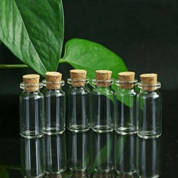 100pcs 2ml Clear Glass Bottles with Cork for Crafting