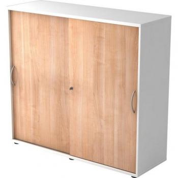 Office Pro Beta 1753S Armadio 3C Bianco/Noce a Manici Arcuati