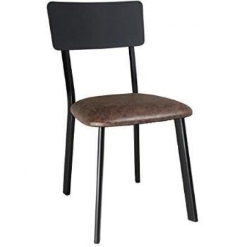 4-Pack Vintage Mocha Metal & PU Side Chairs