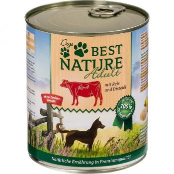 Best Nature Dog Adult Rund, Rijst & Saffloer nat Hondenvoer (800g)