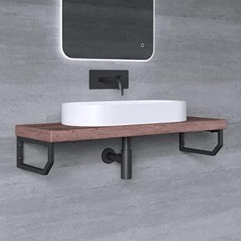 Support Inox Noir pour Étagère 40cm