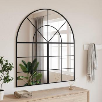 Black Arch Iron Mirror 100x50 cm vidaXL