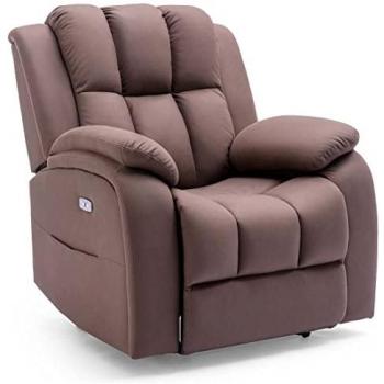 Brookline Electric Technology Fabric Auto Recliner USB Lounge Chair