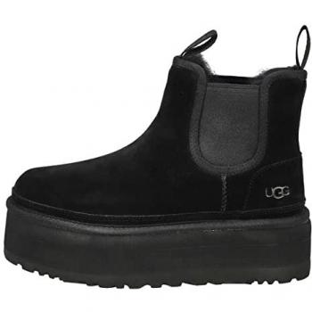 Botas de piel UGG W Neumel Platform Chelsea negro
