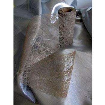 Chemin de table ruban romance 10cm x 10m taupe