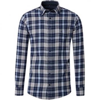 CASAMODA Langarmflanellhübsch – Herren, Größe L, blau