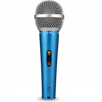 Fujirec Blauwe Handmicrofoon met XLR-telefooncable – Voor Vocal & Narratie