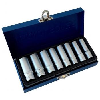 Set de Llaves de Vaso Largas 1/4 para Bujías, 8 Piezas Cromo Vanadio