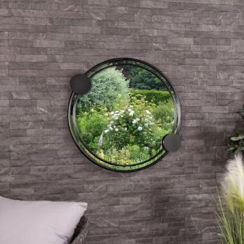 Weather‑Resistant Warsaw Garden Mirror (Black) by Charles Bentley
