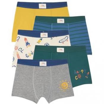 Collection VERTBAUDET – 5 Boxers Bleus Roulés – Stretch et Fraîcheur
