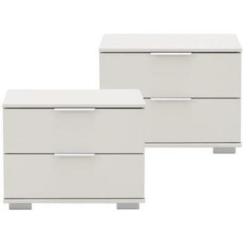 ELSTRA-43 Nachtschrank 2er Set, Schlafzimmer, weiß, B/H/T ca. 52/40/38 cm