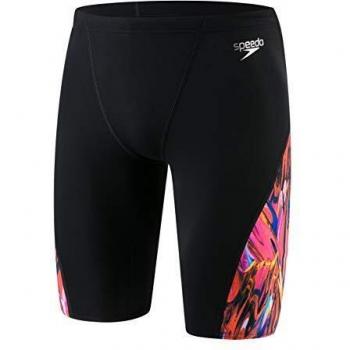 Speedo Herren Digital V‑Panel Jammer, Schwarz & Psycho‑Red – Modell 152
