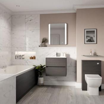 Graphite Grey Ashby Slim Edge Double Ended Bathroom Suite 1800mm x 800mm
