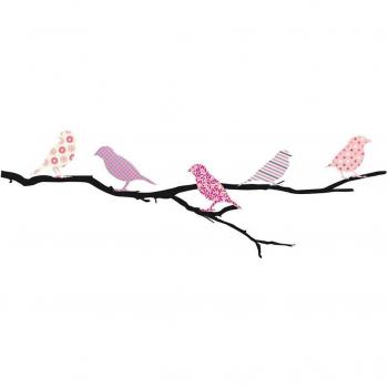 Origami Bird Sticker Sheet – Les Trésors De Lily Q8295, Pink & Black Design