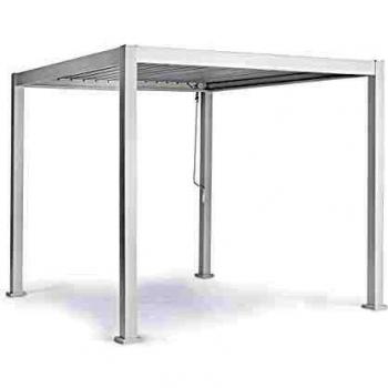 Gazebo bioclimatico Pacific in alluminio 3x3 bianco