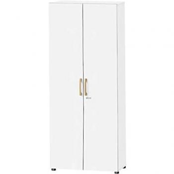 Armoires Start Off Bois, en bois massif, 4 supports solides, système de fermeture sécurisé, pieds à glissière, 800 × 420 × 2196 mm, couleur blanche