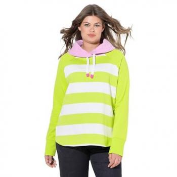 Übergrößen Sweatshirt mit Kapuze, Damen, grün, Größe 48/50