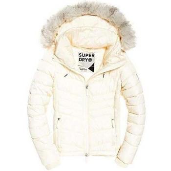 SUPERDRY Luxe Fuji Plumas Abrigo Rosa Mujer