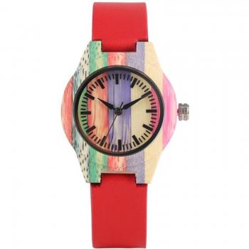 Reloj de cuarzo de madera para mujer