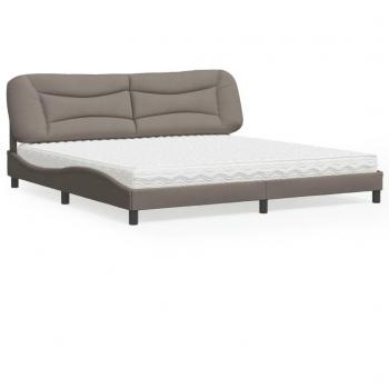 Lit de Chambre à Coucher Taupe 200 × 200 cm – Vidaxl