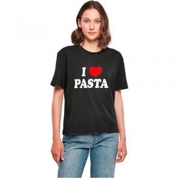 Mister Tee Damen T-Shirt Pasta Liebe Design