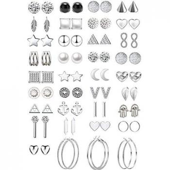 39 pares de aretes de joyería surtidos para mujeres y niñas