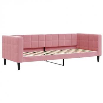 Canapé-lit en velours rose 80x200 cm