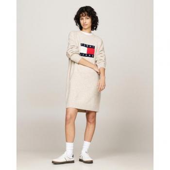 Tommy Jeans Kleid mit Flaggenlogo Beige M