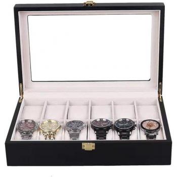 Caja de joyería de madera roja