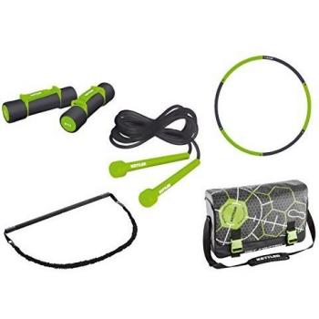 Functional Kettler Body & Shape Set 2025: Hanteln, Seil, Reifen, Trainingsbar + Tragetasche – Schwarze/Grüne Fitnessausstattung