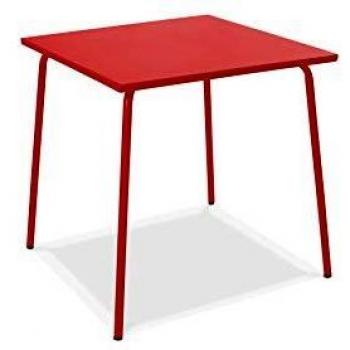 Tavolo outdoor quadrato rosso acciaio Polverato