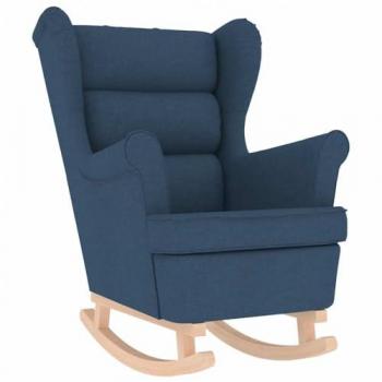 Sogno Celeste – Poltrona a Dondolo in Velluto Blu 74x90x102 cm