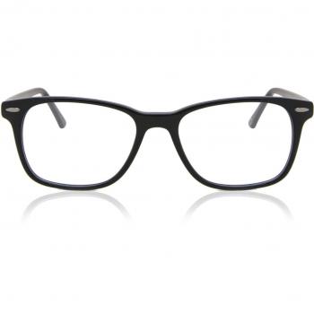 Cuadrado Marco Completo de Plástico Negro con Lentes Recetadas para Hombre