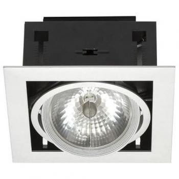 Moderner quadratischer Spotstrahler Einbauleuchte Weiß 50W AR111