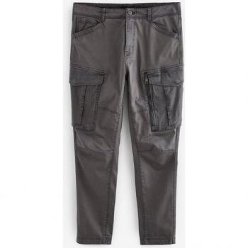 Slim Fit Charcoal Cargo Pants with Stretch